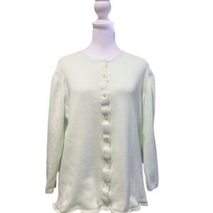 Cherokee Jewel Neck 3/4 Sleeve Button-Up Cardigan